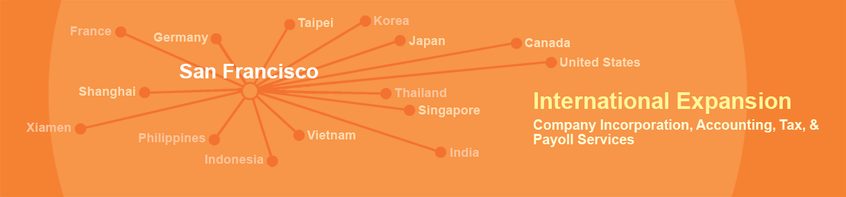 International Expansion for Companies based in SFO: Evershine company registration, accounting, tax, payroll services assist your company to expand the business internationally.